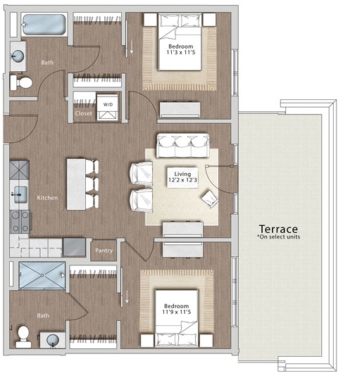 a floor plan of a house with a bedroom and a living room at Sono Central Residential, Norwalk, CT, 06854
